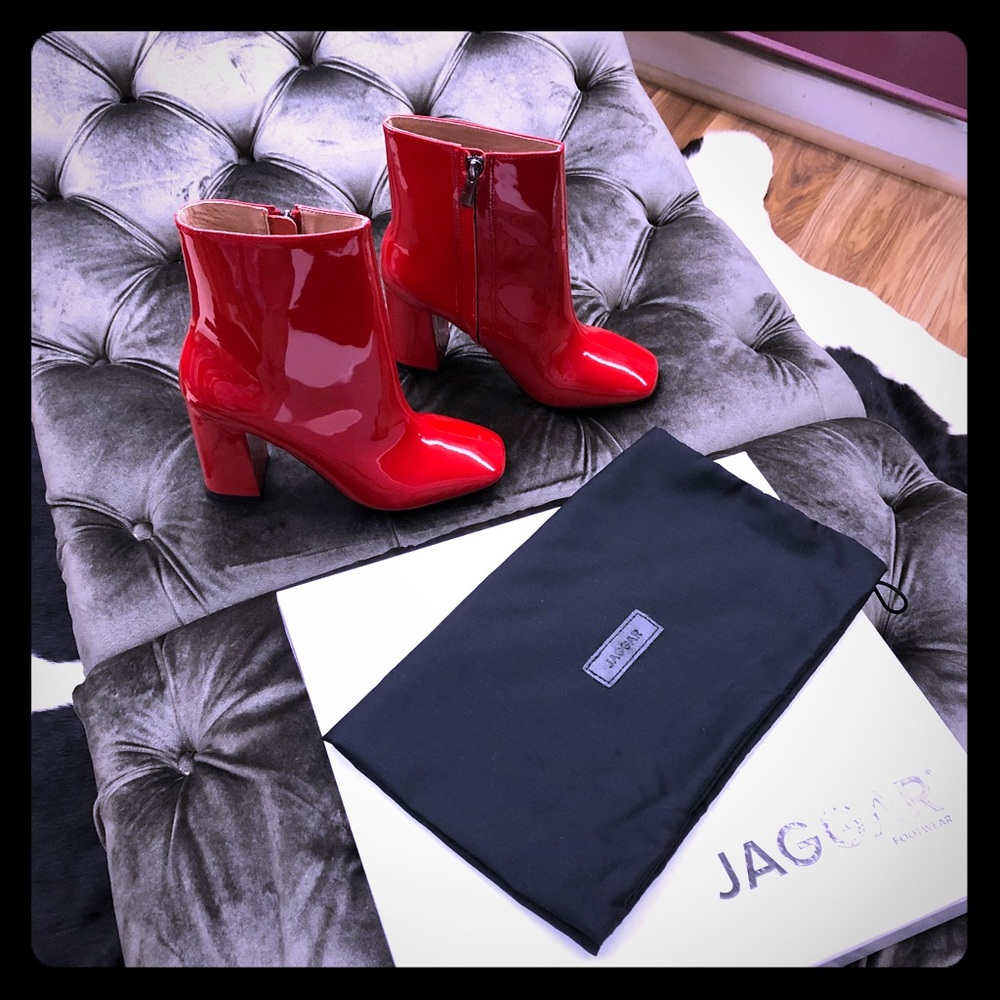 Jaggar Red Patent Leather Boots